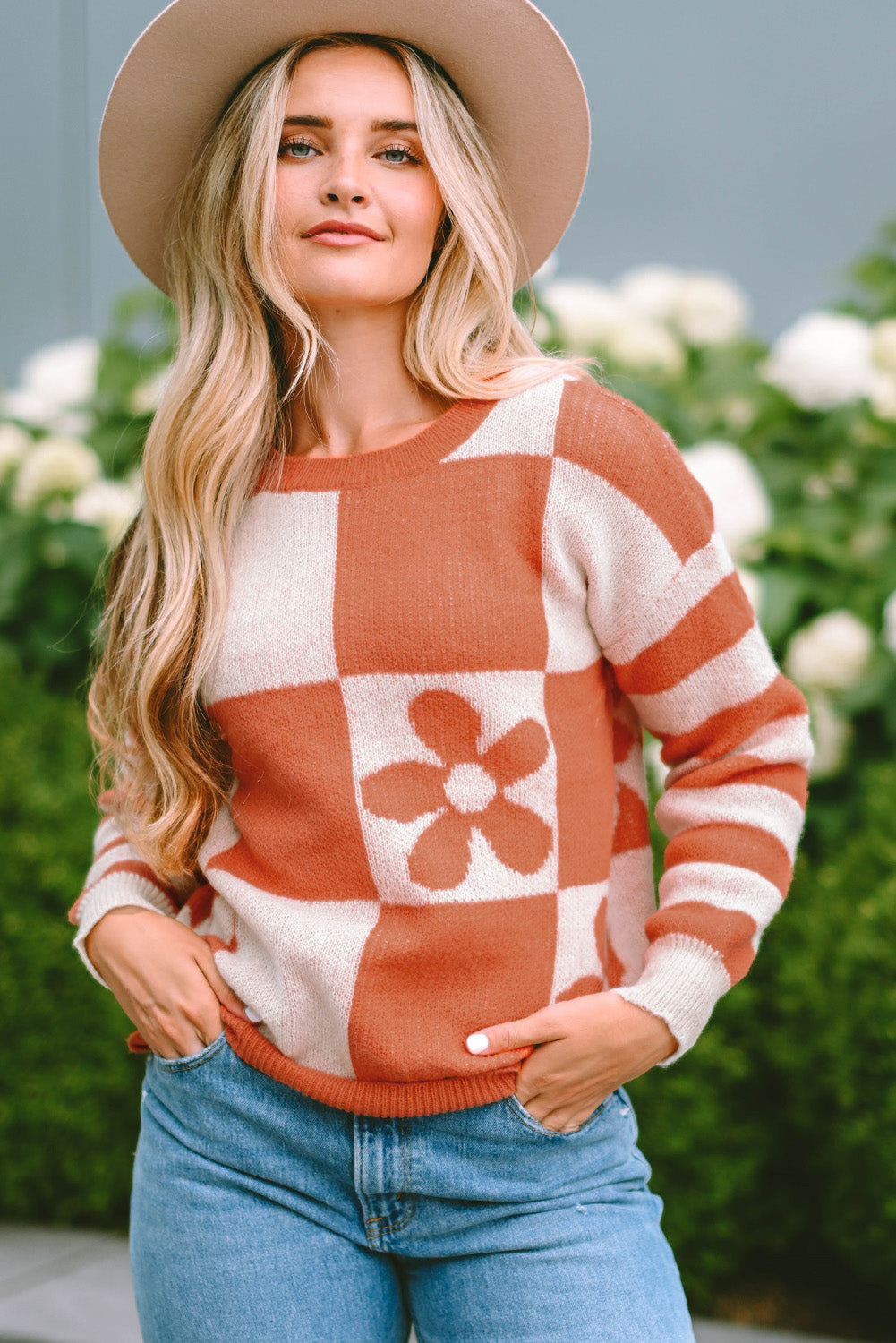 The Lucky One Contrast Round Neck Sweater