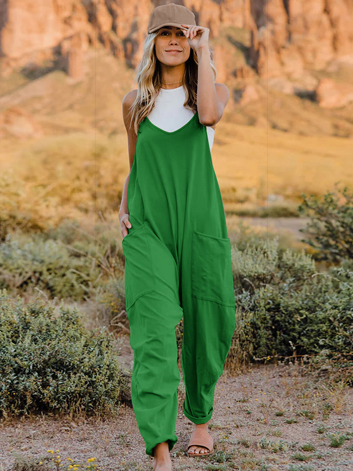 A Little Joy Sleeveless V-Neck Pocketed Jumpsuit