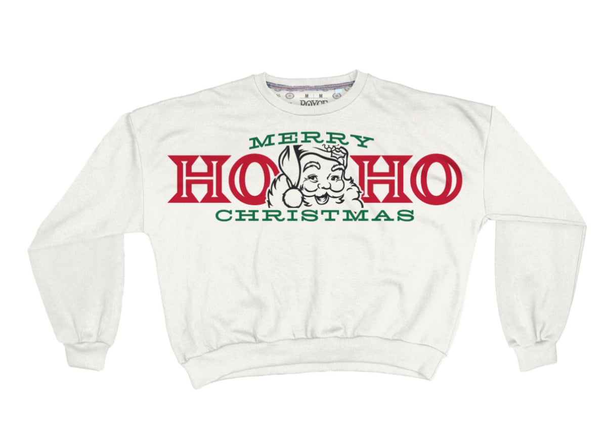 Puff Print Oversized Ho Ho Fleece