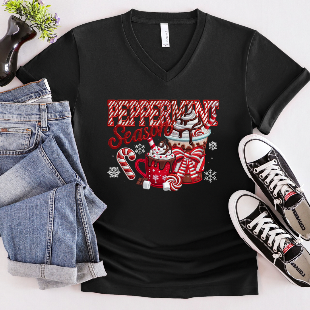 Peppermint Season T-Shirt (Sweatshirt options available)