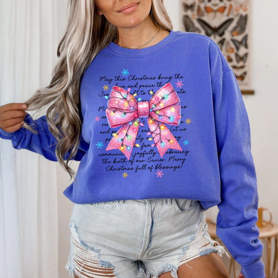 Christmas Faith Bow Sweatshirt (T-shirt options available)