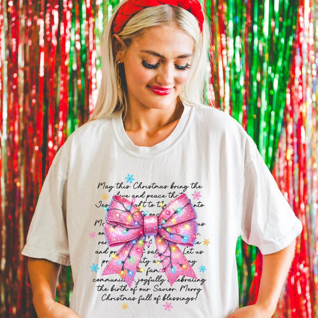 Christmas Faith Bow Sweatshirt (T-shirt options available)