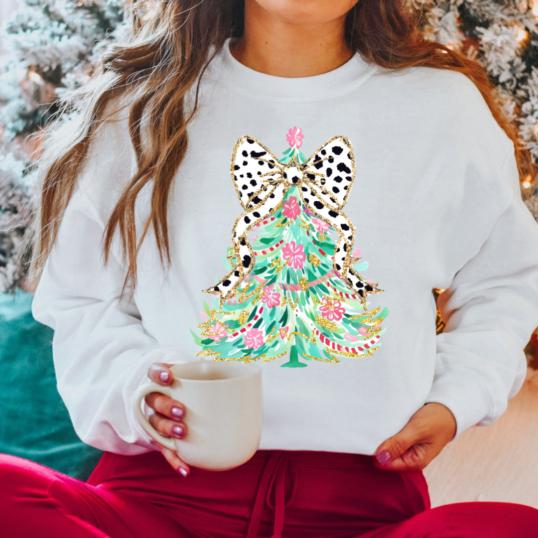 Coquette Christmas Tree Sweatshirt