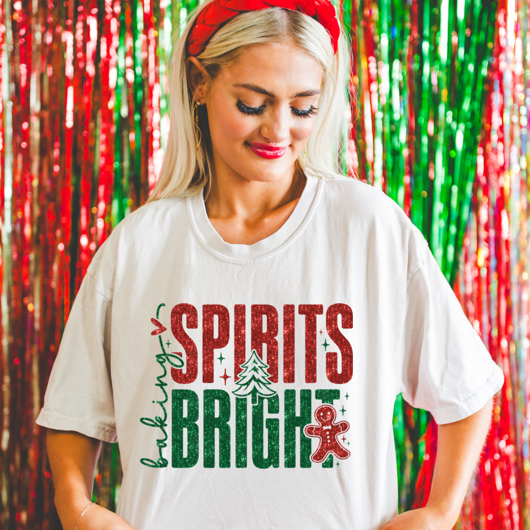 Baking Spirits Bright Faux Sparkle Sweatshirt (T-shirt options available)