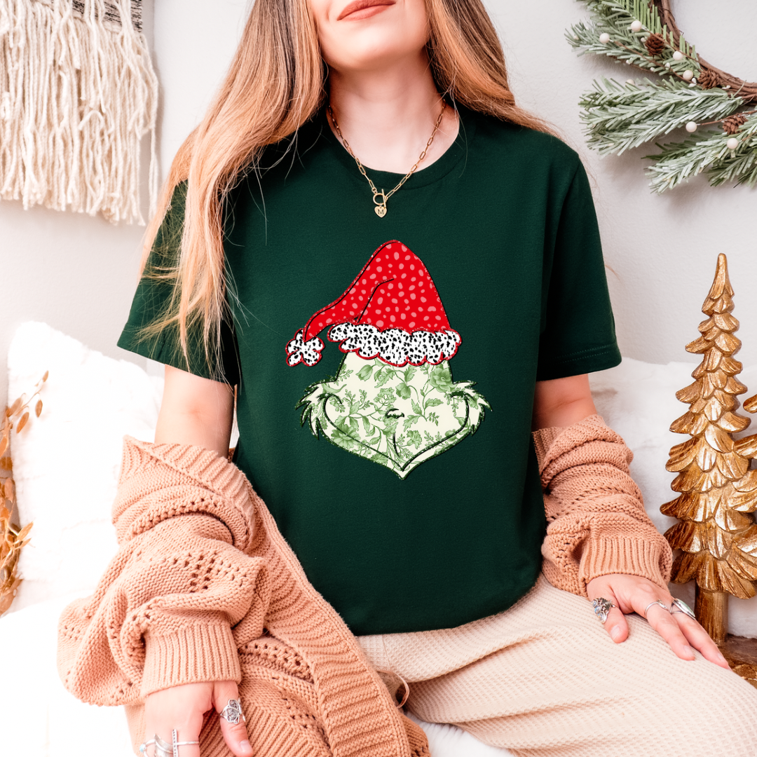 Faux Sparkle Grinch (T-shirt options available)