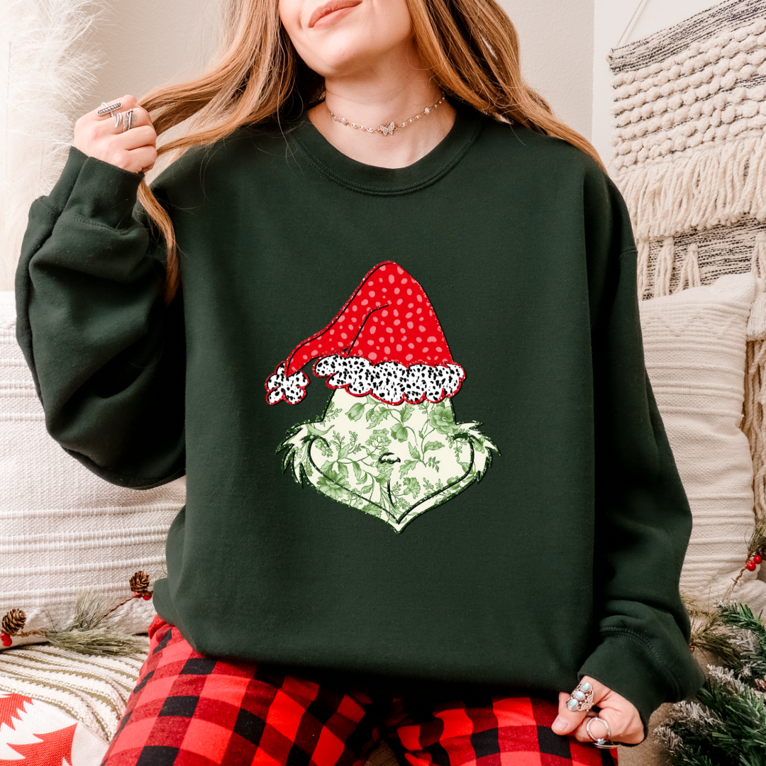 Faux Sparkle Grinch (T-shirt options available)