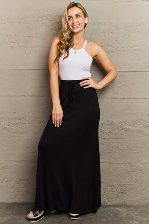 A Good Day Flare Maxi Skirt-Black Black Maxi Skirt by Vim&Vigor | Vim&Vigor Boutique