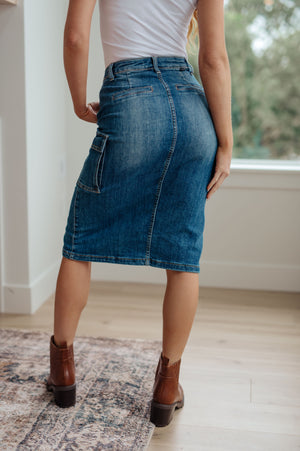 Always Be There Cargo Denim Skirt Denim Skirt by Vim&Vigor | Vim&Vigor Boutique