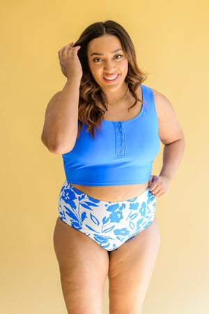 Bermuda Button Up Swim Top and Floral Swim Bottoms Bikini by Vim&Vigor | Vim&Vigor Boutique