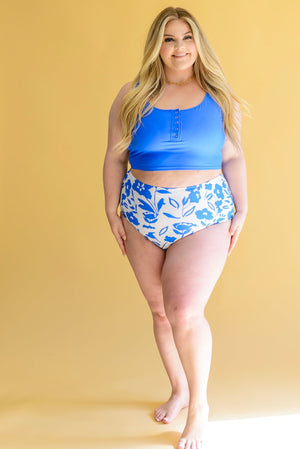 Bermuda Button Up Swim Top and Floral Swim Bottoms Bikini by Vim&Vigor | Vim&Vigor Boutique