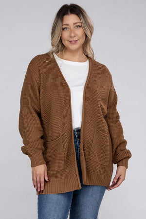 Cozy Comfort Low Gauge Waffle Open Front Cardigan Low Gauge Open Front Cardigan by Vim&Vigor | Vim&Vigor Boutique