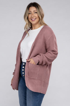 Cozy Comfort Low Gauge Waffle Open Front Cardigan Low Gauge Open Front Cardigan by Vim&Vigor | Vim&Vigor Boutique