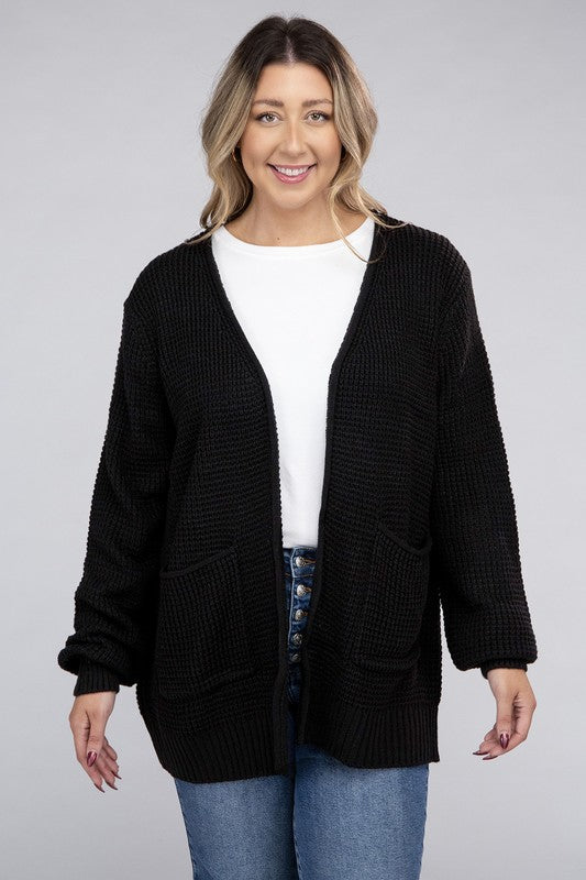 Cozy Comfort Low Gauge Waffle Open Front Cardigan Low Gauge Open Front Cardigan by Vim&Vigor | Vim&Vigor Boutique