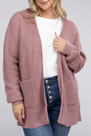 Cozy Comfort Low Gauge Waffle Open Front Cardigan Low Gauge Open Front Cardigan by Vim&Vigor | Vim&Vigor Boutique