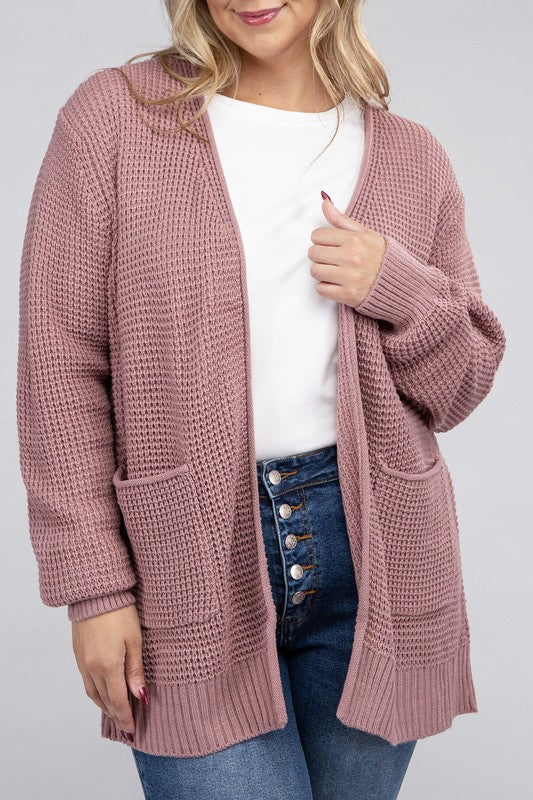 Cozy Comfort Low Gauge Waffle Open Front Cardigan Low Gauge Open Front Cardigan by Vim&Vigor | Vim&Vigor Boutique