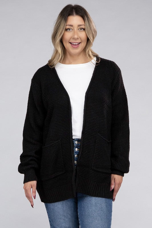 Cozy Comfort Low Gauge Waffle Open Front Cardigan Low Gauge Open Front Cardigan by Vim&Vigor | Vim&Vigor Boutique