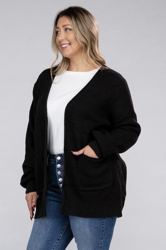 Cozy Comfort Low Gauge Waffle Open Front Cardigan Low Gauge Open Front Cardigan by Vim&Vigor | Vim&Vigor Boutique