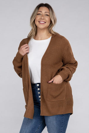 Cozy Comfort Low Gauge Waffle Open Front Cardigan Low Gauge Open Front Cardigan by Vim&Vigor | Vim&Vigor Boutique