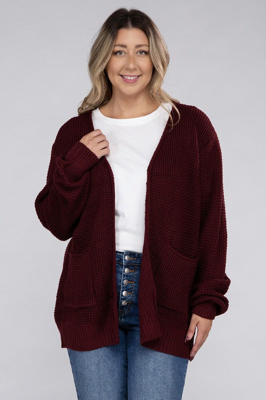 Cozy Comfort Low Gauge Waffle Open Front Cardigan Low Gauge Open Front Cardigan by Vim&Vigor | Vim&Vigor Boutique