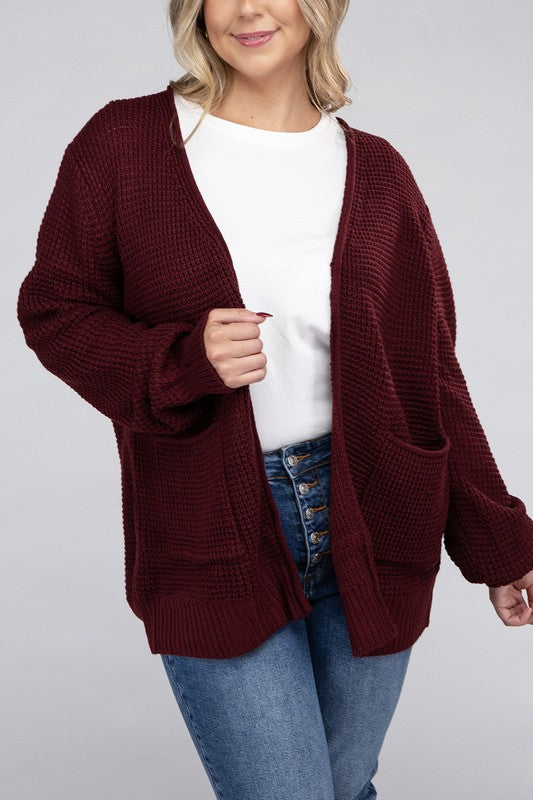 Cozy Comfort Low Gauge Waffle Open Front Cardigan Low Gauge Open Front Cardigan by Vim&Vigor | Vim&Vigor Boutique