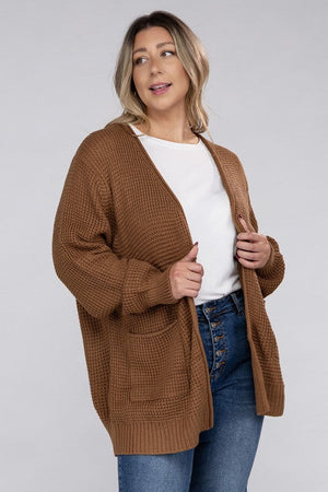 Cozy Comfort Low Gauge Waffle Open Front Cardigan Low Gauge Open Front Cardigan by Vim&Vigor | Vim&Vigor Boutique