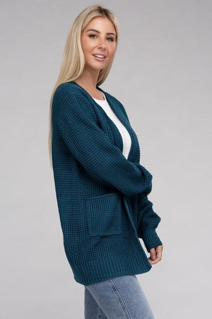 Cozy Comfort Low Gauge Waffle Open Front Cardigan Open Front Cardigan by Vim&Vigor | Vim&Vigor Boutique