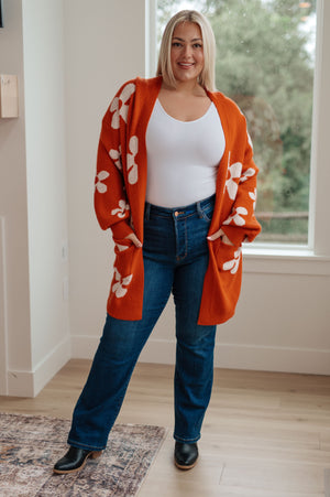 Enough Anyways Floral Cardigan in Burnt Orange Cardigans by Vim&Vigor | Vim&Vigor Boutique