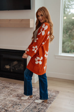 Enough Anyways Floral Cardigan in Burnt Orange Cardigans by Vim&Vigor | Vim&Vigor Boutique