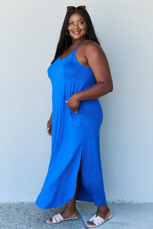Feel The Energy Cami Side Slit Maxi Dress-Royal Blue Royal Blue Maxi Dress by Vim&Vigor | Vim&Vigor Boutique