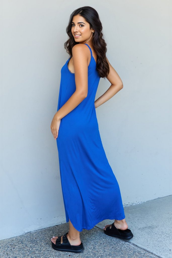 Feel The Energy Cami Side Slit Maxi Dress-Royal Blue Royal Blue Maxi Dress by Vim&Vigor | Vim&Vigor Boutique