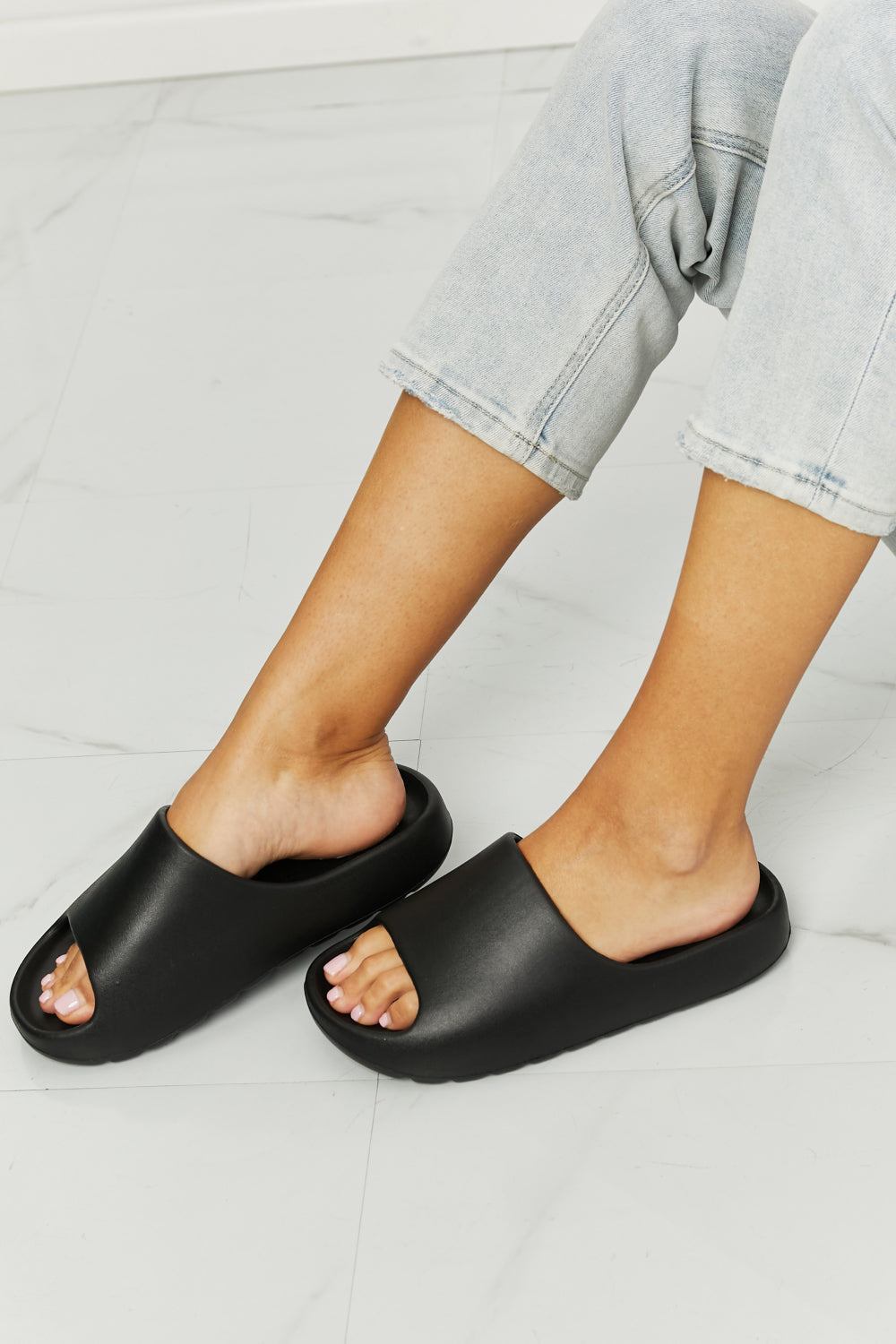 In My Comfort Zone Slides in Black Black Slides by Vim&Vigor | Vim&Vigor Boutique