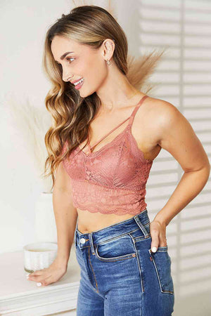 JadyK Maleigha Crisscross Front Lace Bralette-Light Mauve Light Mauve Crisscross Front Lace Bralette by Vim&Vigor | Vim&Vigor Boutique