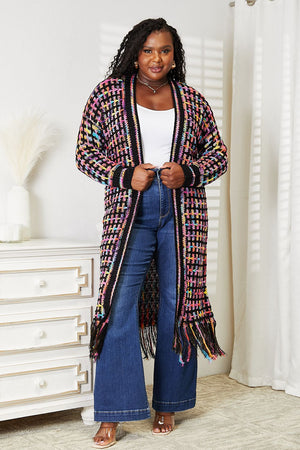 Josephine Multicolored Open Front Fringe Hem Cardigan Multicolor Cardigans by Vim&Vigor | Vim&Vigor Boutique