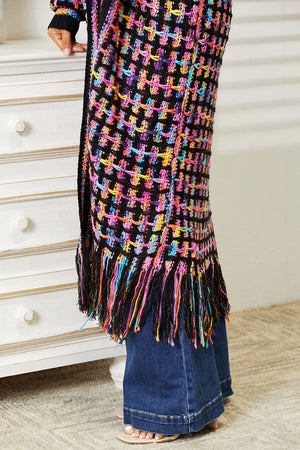 Josephine Multicolored Open Front Fringe Hem Cardigan Multicolor Cardigans by Vim&Vigor | Vim&Vigor Boutique