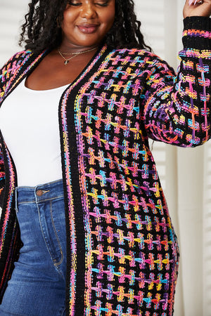 Josephine Multicolored Open Front Fringe Hem Cardigan Multicolor Cardigans by Vim&Vigor | Vim&Vigor Boutique