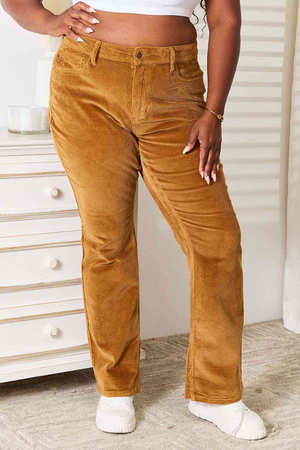 Judy Blue Cassandra Mid Rise Corduroy Pants Camel Corduroy Pants by Vim&Vigor | Vim&Vigor Boutique