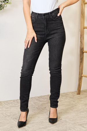Judy Blue Knockout Tummy Control High Waist Denim Jeans Black Tummy Control Denim Jeans by Vim&Vigor | Vim&Vigor Boutique