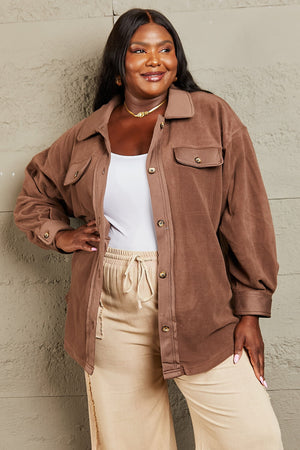 Keeping It Cozy Button Down Shacket-Cofee Brown Coffee Brown Shacket by Vim&Vigor | Vim&Vigor Boutique