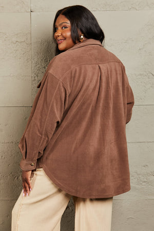 Keeping It Cozy Button Down Shacket-Cofee Brown Coffee Brown Shacket by Vim&Vigor | Vim&Vigor Boutique