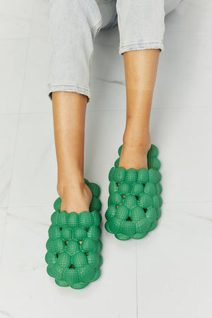 Laid Back Bubble Slides-Green Mid Green Bubble Slides by Vim&Vigor | Vim&Vigor Boutique