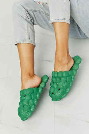 Laid Back Bubble Slides-Green Mid Green Bubble Slides by Vim&Vigor | Vim&Vigor Boutique