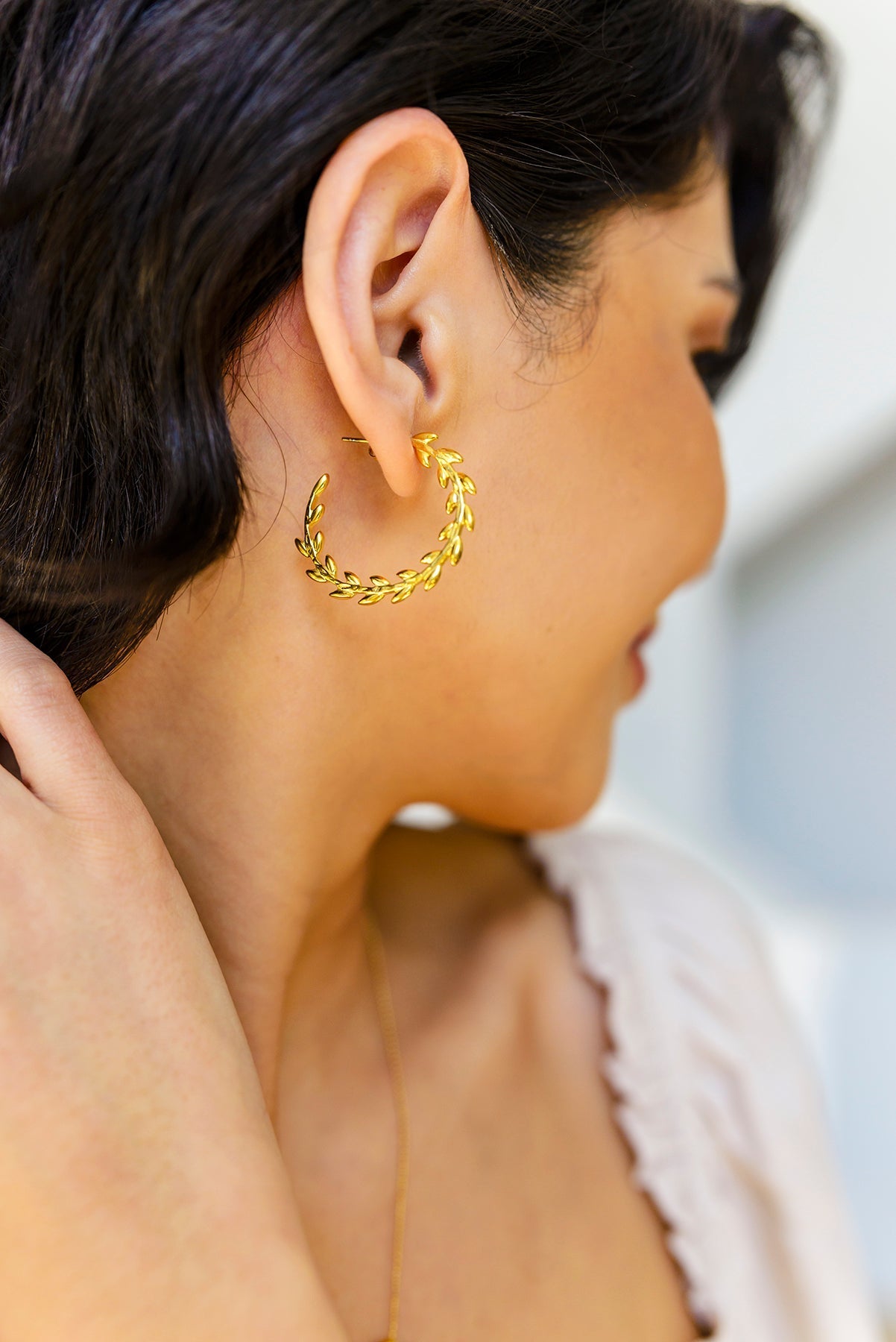 Laurel Wreath Hoop Earrings OS Womens by Ave Shops | Vim&Vigor Boutique