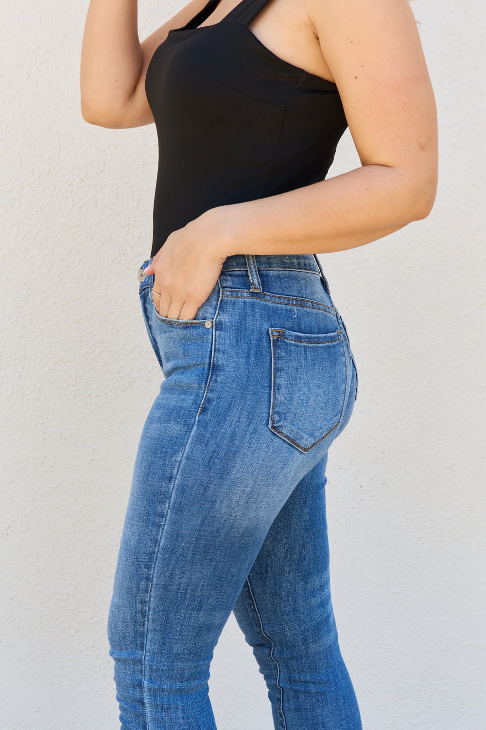 Lindsay Raw Hem High Rise Skinny Jeans by Kancan Medium Bottoms by Vim&Vigor | Vim&Vigor Boutique