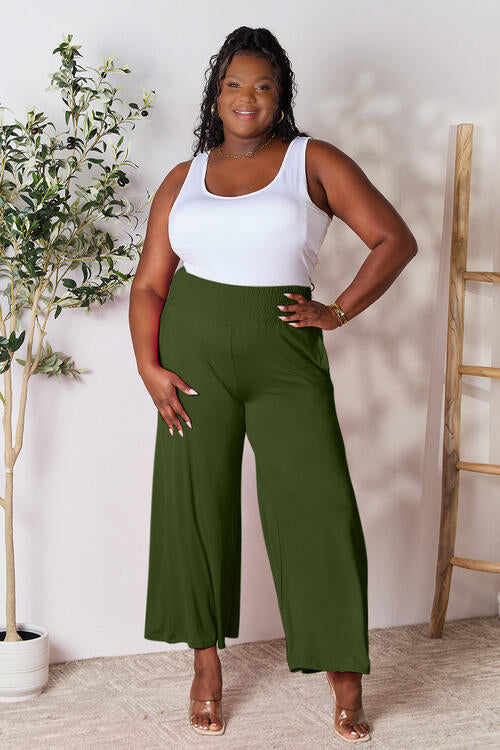 More Than One Smocked Wide Waistband Wide Leg Pants Wide Leg Pants by Vim&Vigor | Vim&Vigor Boutique