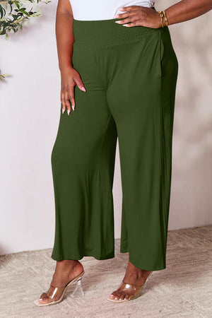 More Than One Smocked Wide Waistband Wide Leg Pants Wide Leg Pants by Vim&Vigor | Vim&Vigor Boutique