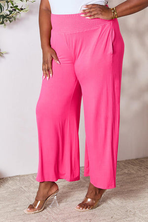 More Than One Smocked Wide Waistband Wide Leg Pants Wide Leg Pants by Vim&Vigor | Vim&Vigor Boutique