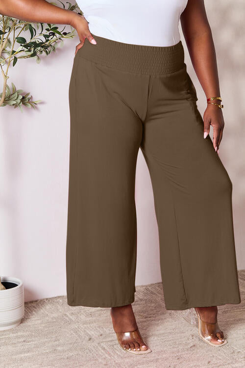 More Than One Smocked Wide Waistband Wide Leg Pants Wide Leg Pants by Vim&Vigor | Vim&Vigor Boutique