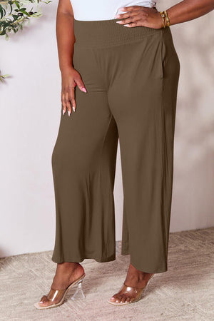 More Than One Smocked Wide Waistband Wide Leg Pants Wide Leg Pants by Vim&Vigor | Vim&Vigor Boutique