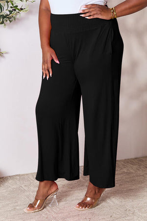 More Than One Smocked Wide Waistband Wide Leg Pants Wide Leg Pants by Vim&Vigor | Vim&Vigor Boutique