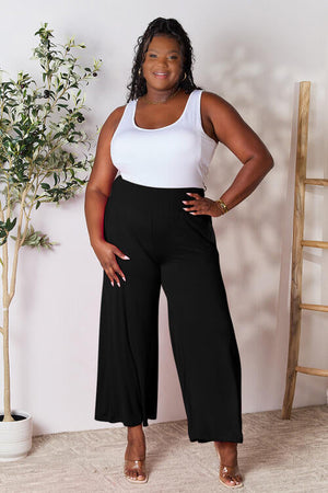 More Than One Smocked Wide Waistband Wide Leg Pants Wide Leg Pants by Vim&Vigor | Vim&Vigor Boutique